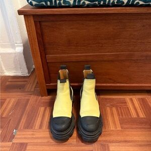 Yellow and Black Chunky Boots